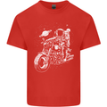 Space Biker Astronaut on a Motorcycle Space Mens Cotton T-Shirt Tee Top Red