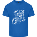 Space Biker Astronaut on a Motorcycle Space Mens Cotton T-Shirt Tee Top Royal Blue