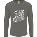Space Biker Astronaut on a Motorcycle Space Mens Long Sleeve T-Shirt Charcoal