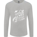 Space Biker Astronaut on a Motorcycle Space Mens Long Sleeve T-Shirt Sports Grey