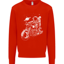 Space Biker Astronaut on a Motorcycle Space Mens Sweatshirt Jumper Bright Red