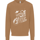Space Biker Astronaut on a Motorcycle Space Mens Sweatshirt Jumper Caramel Latte