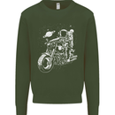 Space Biker Astronaut on a Motorcycle Space Mens Sweatshirt Jumper Forest Green