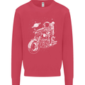 Space Biker Astronaut on a Motorcycle Space Mens Sweatshirt Jumper Heliconia