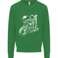 Space Biker Astronaut on a Motorcycle Space Mens Sweatshirt Jumper Irish Green