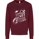 Space Biker Astronaut on a Motorcycle Space Mens Sweatshirt Jumper Maroon