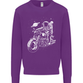 Space Biker Astronaut on a Motorcycle Space Mens Sweatshirt Jumper Purple