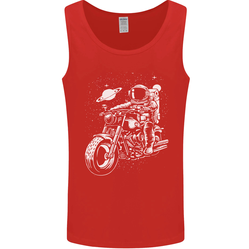 Space Biker Astronaut on a Motorcycle Space Mens Vest Tank Top Red