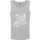 Space Biker Astronaut on a Motorcycle Space Mens Vest Tank Top Sports Grey