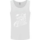 Space Biker Astronaut on a Motorcycle Space Mens Vest Tank Top White