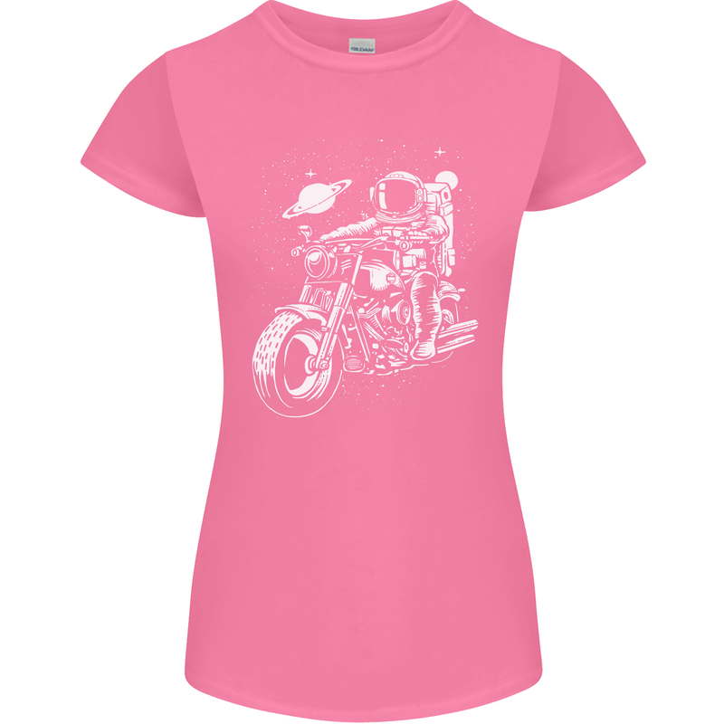 Space Biker Astronaut on a Motorcycle Space Womens Petite Cut T-Shirt Azalea