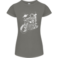Space Biker Astronaut on a Motorcycle Space Womens Petite Cut T-Shirt Charcoal