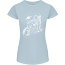 Space Biker Astronaut on a Motorcycle Space Womens Petite Cut T-Shirt Light Blue