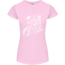 Space Biker Astronaut on a Motorcycle Space Womens Petite Cut T-Shirt Light Pink