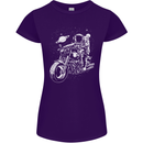 Space Biker Astronaut on a Motorcycle Space Womens Petite Cut T-Shirt Purple