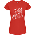 Space Biker Astronaut on a Motorcycle Space Womens Petite Cut T-Shirt Red