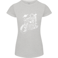 Space Biker Astronaut on a Motorcycle Space Womens Petite Cut T-Shirt Sports Grey