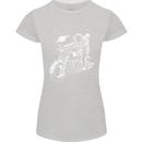 Space Biker Astronaut on a Motorcycle Space Womens Petite Cut T-Shirt Sports Grey