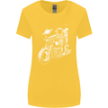 Space Biker Astronaut on a Motorcycle Space Womens Wider Cut T-Shirt Yellow