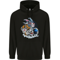 Space Bunny Funny Astronaut Space Rabbit Childrens Kids Hoodie Black