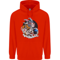 Space Bunny Funny Astronaut Space Rabbit Childrens Kids Hoodie Bright Red