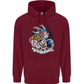 Space Bunny Funny Astronaut Space Rabbit Childrens Kids Hoodie Maroon