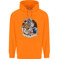 Space Bunny Funny Astronaut Space Rabbit Childrens Kids Hoodie Orange