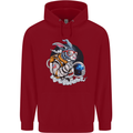 Space Bunny Funny Astronaut Space Rabbit Childrens Kids Hoodie Red