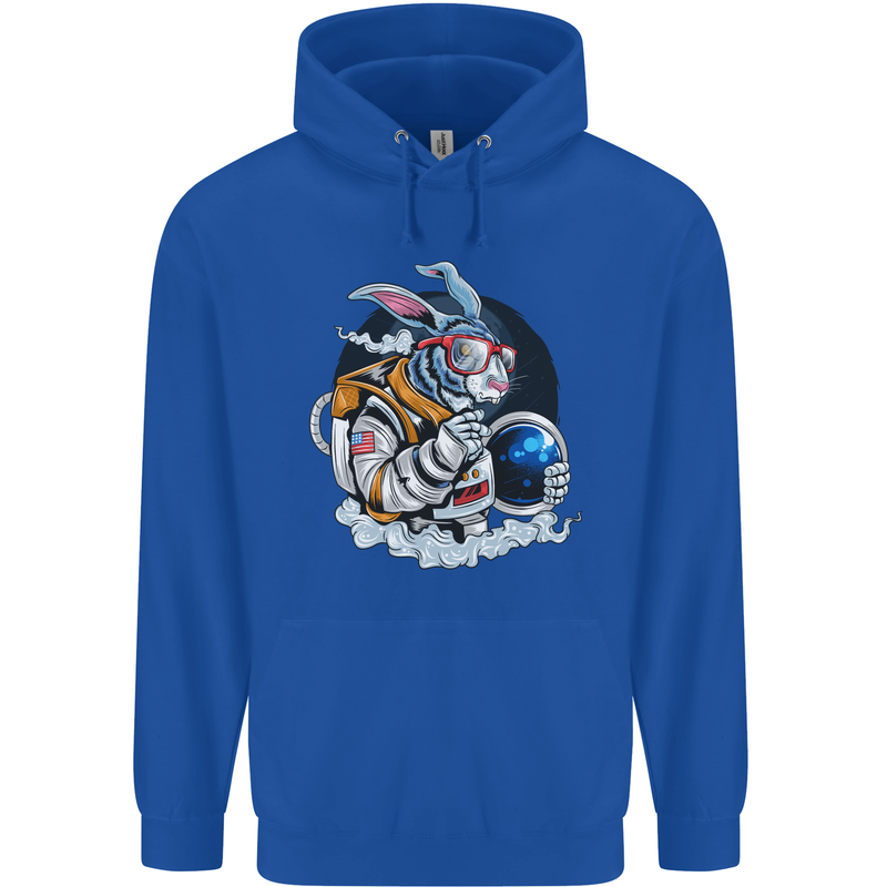 Space Bunny Funny Astronaut Space Rabbit Childrens Kids Hoodie Royal Blue