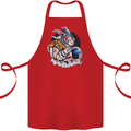 Space Bunny Funny Astronaut Space Rabbit Cotton Apron 100% Organic Red