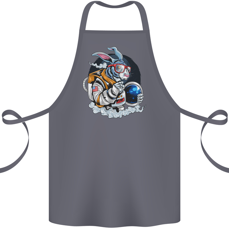 Space Bunny Funny Astronaut Space Rabbit Cotton Apron 100% Organic Steel