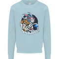 Space Bunny Funny Astronaut Space Rabbit Kids Sweatshirt Jumper Light Blue