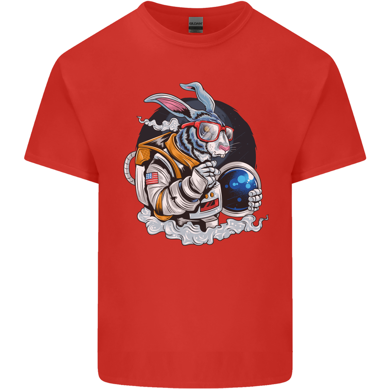 Space Bunny Funny Astronaut Space Rabbit Kids T-Shirt Childrens Red