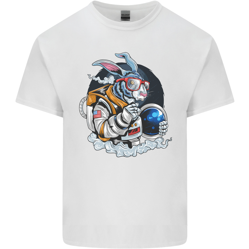 Space Bunny Funny Astronaut Space Rabbit Kids T-Shirt Childrens White