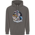 Space Bunny Funny Astronaut Space Rabbit Mens 80% Cotton Hoodie Charcoal