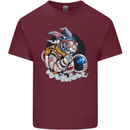 Space Bunny Funny Astronaut Space Rabbit Mens Cotton T-Shirt Tee Top Maroon