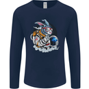Space Bunny Funny Astronaut Space Rabbit Mens Long Sleeve T-Shirt Navy Blue