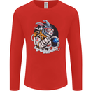 Space Bunny Funny Astronaut Space Rabbit Mens Long Sleeve T-Shirt Red