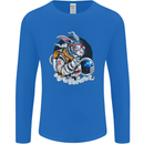 Space Bunny Funny Astronaut Space Rabbit Mens Long Sleeve T-Shirt Royal Blue