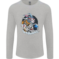 Space Bunny Funny Astronaut Space Rabbit Mens Long Sleeve T-Shirt Sports Grey