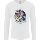 Space Bunny Funny Astronaut Space Rabbit Mens Long Sleeve T-Shirt White