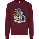 Space Bunny Funny Astronaut Space Rabbit Mens Sweatshirt Jumper Maroon