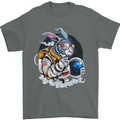 Space Bunny Funny Astronaut Space Rabbit Mens T-Shirt Cotton Gildan Charcoal