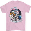 Space Bunny Funny Astronaut Space Rabbit Mens T-Shirt Cotton Gildan Light Pink