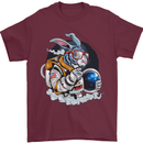 Space Bunny Funny Astronaut Space Rabbit Mens T-Shirt Cotton Gildan Maroon