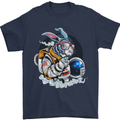 Space Bunny Funny Astronaut Space Rabbit Mens T-Shirt Cotton Gildan Navy Blue