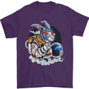 Space Bunny Funny Astronaut Space Rabbit Mens T-Shirt Cotton Gildan Purple