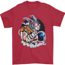 Space Bunny Funny Astronaut Space Rabbit Mens T-Shirt Cotton Gildan Red