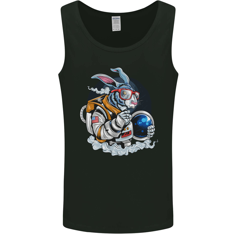 Space Bunny Funny Astronaut Space Rabbit Mens Vest Tank Top Black