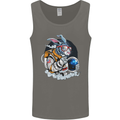 Space Bunny Funny Astronaut Space Rabbit Mens Vest Tank Top Charcoal
